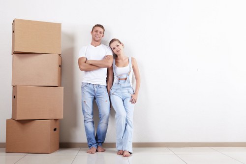 Moving van service for homes in Belsizepark on a residential street