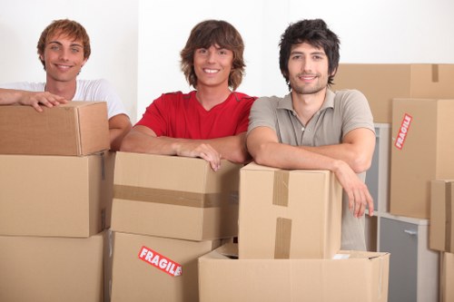Checklist and packing materials prepared for an office move