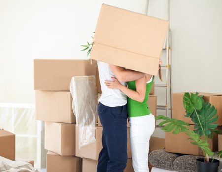Local removals vehicle and movers preparing for a Belsize Park collection